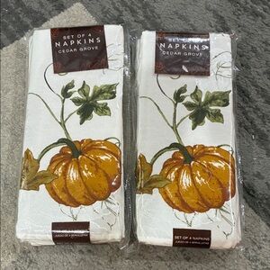 Cedar Grove Pumpkin Napkins Set of 4 each